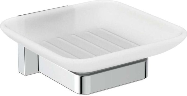 Ideal Standard IOM Square - Seifenschale mit Halter, Milchglas / Chrom E2201AA