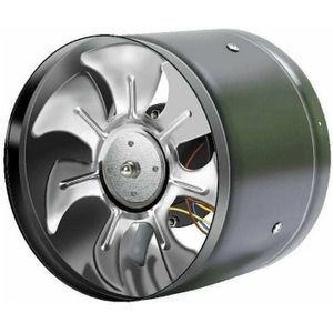 Axial-Rohrventilator aus Edelstahl für Luft/absaugung. 150 mm Rohrventilator mit verzinktem Stahlgehäuse, schwarz
