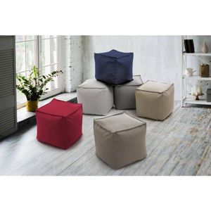 Talamo Italia - Puff Annalaura, Multifunktionshocker, 100% Made in Italy, Relaxsessel aus gepolstertem Stoff, Cm 45x45h45, Turteltaube