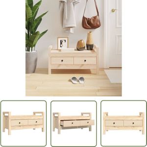 The Living Store Flurbank 80x40x43 cm Massivholz Kiefer - Kiefernholzbänkchen - Holzbank - Flurbank - Einbaubank - Garderobe