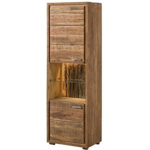 Massivmoebel24 - Vitrine Akazie 58x40x180 natur lackiert bark 102