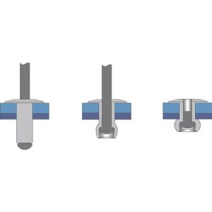 1210004010 Blindniete (ø x l) 4 mm x 10 mm Stahl Stahl 500 St. - Bralo