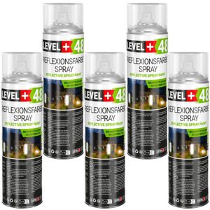 Level+ - level+ Reflexionfarbe Spray Reflective Spray Paint 500ml L+48 - 5St.