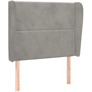 Kopfteil mit Ohren Hellgrau 93x23x118/128 cm Samt Vidaxl