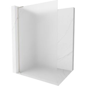 Kioto l Duschwand Walk-in 100 x 200 cm, satinierte Scheibe, gebürstetes Nickel - 800-100-103-9 - Mexen