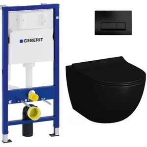 WC-Pack Duofix Vorwandelement + Vitra sento Wand-WC ohne Spülrand + WC-Sitz mit Fallbremse + Betätigungsblätter