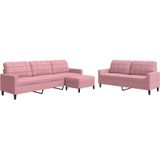 Vidaxl - 3-tlg. Sofagarnitur mit Kissen Rosa Samt