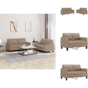 Vidaxl - 2-tlg. Sofagarnitur mit Kissen Cappuccino-Braun Kunstleder - Couch - Ledersofa - Wohnzimmersofa - 2er Sofa - Gästezimmer