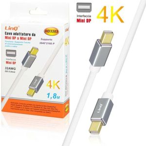 Trade Shop - MINI DISPLAYPORT AUF MINI DISPLAYPORT 4K VIDEO ADAPTER KABEL 1.8 M HD3203 -