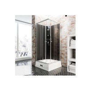 Wellnesskabine Eckeinstieg Korfu ii von Schulte Kompelettkabine zum Stecken mit Boiler (18 Liter, Heizleistung 2kW) und Pumpe, 5 mm starkes