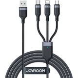 Joyroom Multi-Use Series 3-in-1-Kabel S-1T3018A18 kompatibel mit iPhone USB-C Micro-USB 1,2 m – Schwarz
