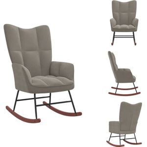 Vidaxl - Schaukelsessel Hellgrau Samt - Samtsessel - Schaukelstuhl - Lounge Chair - Wohnzimmersessel - Gemütlicher Sessel