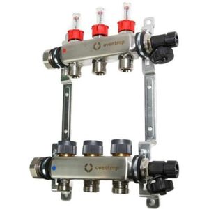 Verteiler Edelstahl 1'' für fbh 3 Kr.,m.Durchflusseinsätzen 0-5 l/min. 1405353 - Oventrop