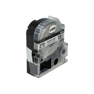 Vhbw - Kassette Patronen Schriftband 12mm silber kompatibel mit Epson LabelWorks LW-1000P, LW-600P Ersatz für LC-4SBE, SM12X, SM12XC.