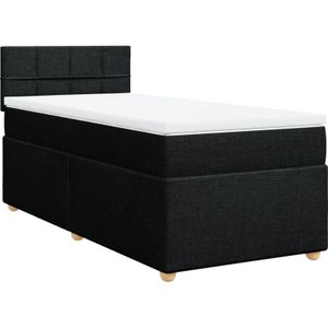 Vidaxl - Boxspringbett mit Matratze Schwarz 100x200 cm Stoff