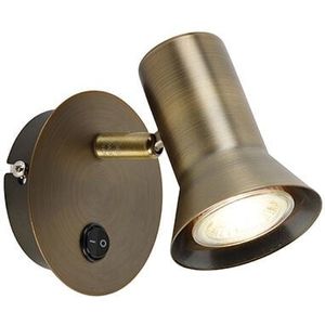 Smarter Wandstrahler Bronze dreh- und neigbar mit Schalter inkl. Wifi GU10 50mm - Karin 1