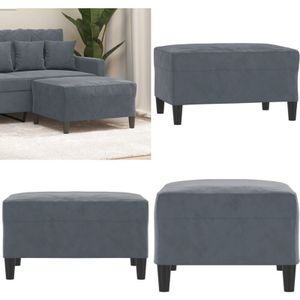 Fußhocker Dunkelgrau 70x55x41 cm Samt - Samtsessel - Hocker Grau - Möbel Dekoration - Wohnzimmer Accessoires - Beistelltisch - Home & Living