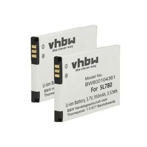 vhbw 2x Akku kompatibel mit Gigaset Premium 300HX schnurlos Festnetz Telefon (950 mAh, 3,7 V, Li-Ion)