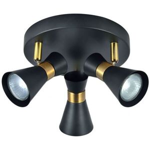 Fabrilamp - Deckenleuchte de 3 verstellbare Strahler maximo schwarzes Leder