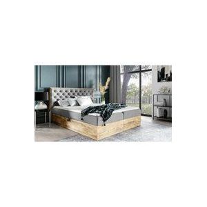 Boxspringbett Schlafzimmerbett diona 120x220cm Stoff Grau inkl. Bettkasten