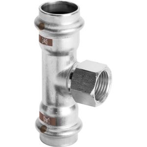 Temponox T-Stück 809126 54 x Rp 1/2 x 54 mm, Stahl, nicht rostend, Rp-Gewinde, SC-Contur - Viega