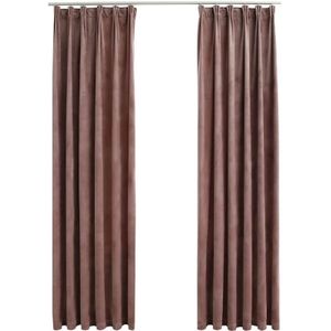 Vidaxl - Verdunkelungsvorhänge Haken 2 Stk. Samt Antik-Rosa 140x225cm