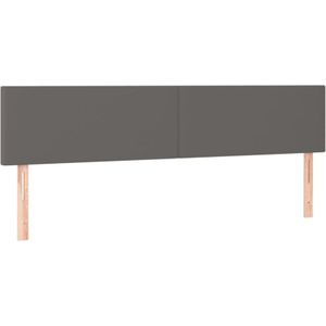Kopfteile 2 Stk. Grau 100x5x78/88 cm Kunstleder Vidaxl