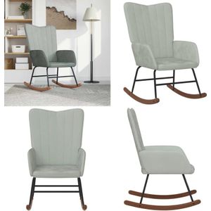 Vidaxl - Schaukelsessel Hellgrau Samt - Samtsessel - Schaukelstuhl - Wohnzimmersessel - Lounge Chair - Relaxsessel - Home & Living