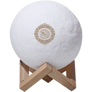 Aiperq - Quran Touch 3D-Nachtlicht mit 7-Farben-LED, Bluetooth-Lautsprecher und Fernbedienung – kleine Mondlampe