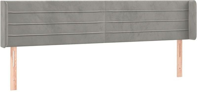 Led Kopfteil Hellgrau 163x16x78/88 cm Samt Vidaxl
