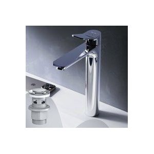 Am.pm - Badarmatur mit Pop-Up Ablaufventil für Waschbecken Wasserhahn Bad Chrom Waschtischarmatur mit Ablaufgarnitur 1 1/4 Zoll Messing Ventil Ablauf