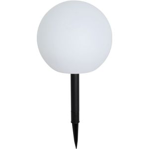 Qazqa - Gartenleuchte weiß 25 cm inkl. led IP44 Solar rgbw - Ludger