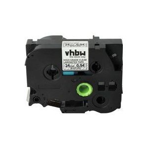 Schriftband-Kassette Ersatz für Brother HGE-151 für Etiketten-Drucker 24mm Schwarz auf Transparent - Vhbw