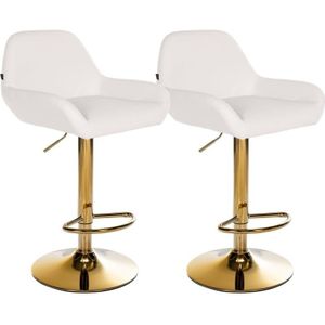 2er Set Barhocker Braga Gold Kunstleder weiß