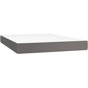 Vidaxl - Taschenfederkernmatratze Grau 140x200x20 cm Kunstleder