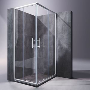 Sonni - 120x76cm Eckeinstieg Duschkabine Sicherheitsglas Schiebetür Eckdusche Duschabtrennung Duschschiebetür Glas