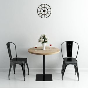 Torana - Bistrotisch mdf und Stahl Rund 80 x 75 cm Eichenoptik