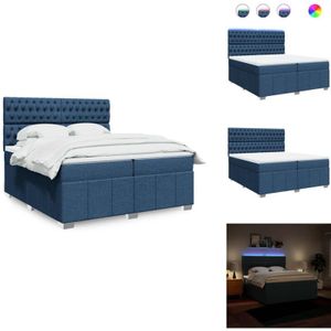 Vidaxl - Boxspringbett mit Matratze Blau 200x200 cm Stoff - Boxspringbett - Boxspringbetten - Bett - Bettgestell
