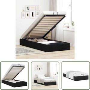 VidaXL Ottoman-Bett ohne Matratze Schwarz 80x200 cm Stoff