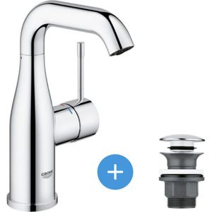 Grohe - Essence Set Einhandmischer 1/2' Waschbecken Größe m + Clic Clac Ablaufgarnitur für Waschbecken mit Überlauf (2346300