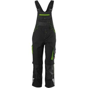 Kids Latzhose 24, schw./limegreen,Gr146-152 - Fortis