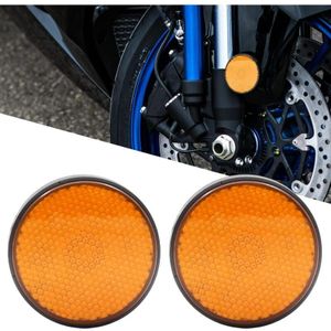 Alovez - 2er-Pack 12 v rundes LED-Motorrad-Reflektor-Bremslicht/Fahrlicht (bernsteinfarbenes Licht)