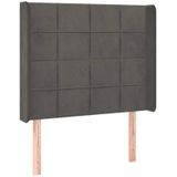 Kopfteil mit Ohren Dunkelgrau 83x16x118/128 cm Samt Vidaxl