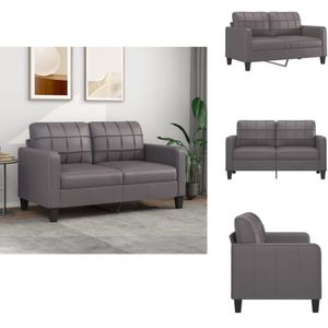 Vidaxl - 2-Sitzer-Sofa Grau 140 cm Kunstleder - 2-Sitzer Sofa - Grau - Lederlook - Wohncouch - Lounge Möbel