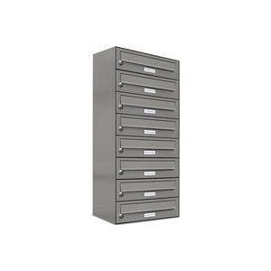 8er Premium Briefkasten Aluminiumgrau ral Farbe 9007 für Außen Wand Postkasten 1x8