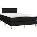 Jinlefu - Boxspringbett mit Matratze Schwarz 120x200 cm Stoff vidaXL