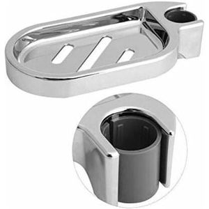 SNQ - Seifenschale, verstellbarer Duschseifenhalter für Duschstange, Silber (Öffnung: 25 mm)