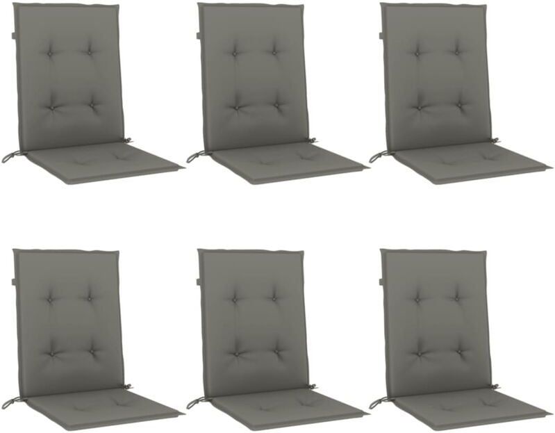 Niedriglehner-Auflagen 6 Stk. Dunkelgrau 100x50x4 cm Stoff vidaXL
