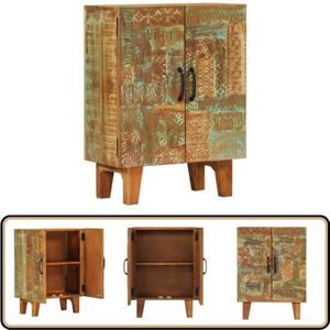 Vidaxl - Sideboard Handgeschnitzt 55x30x75 cm Altholz Massiv - Altholzmöbel - Vintage Sideboard - Handwerkliches Möbel - Wohnzimmerschränke - Retro