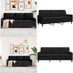 3-Sitzer-Sofa Schwarz 180 cm Samt - Samtsofa - 3-Sitzer-Sofa - Wohnzimmersofa - Schwarzes Sofa - Modernes Sofa - Home & Living